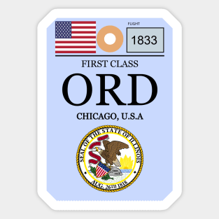 Chicago Illinois luggage tag Sticker